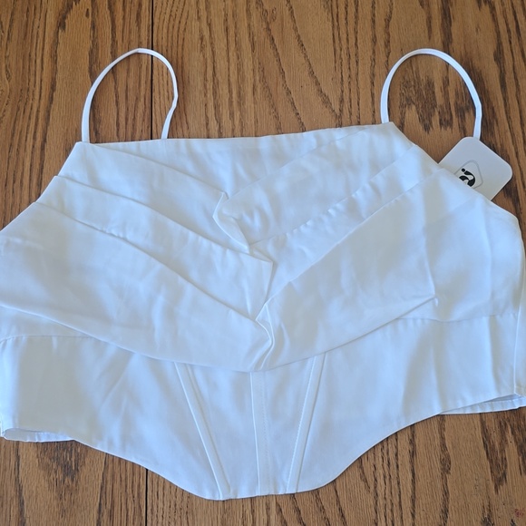 Elodie Tops - 💥SOLD💥 Elodie- Camisole Beige corset-style crop top W/ Adjustable Straps